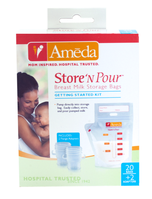 Ameda Store 'N Pour Breast Milk Storage Bags Getting Started Kit